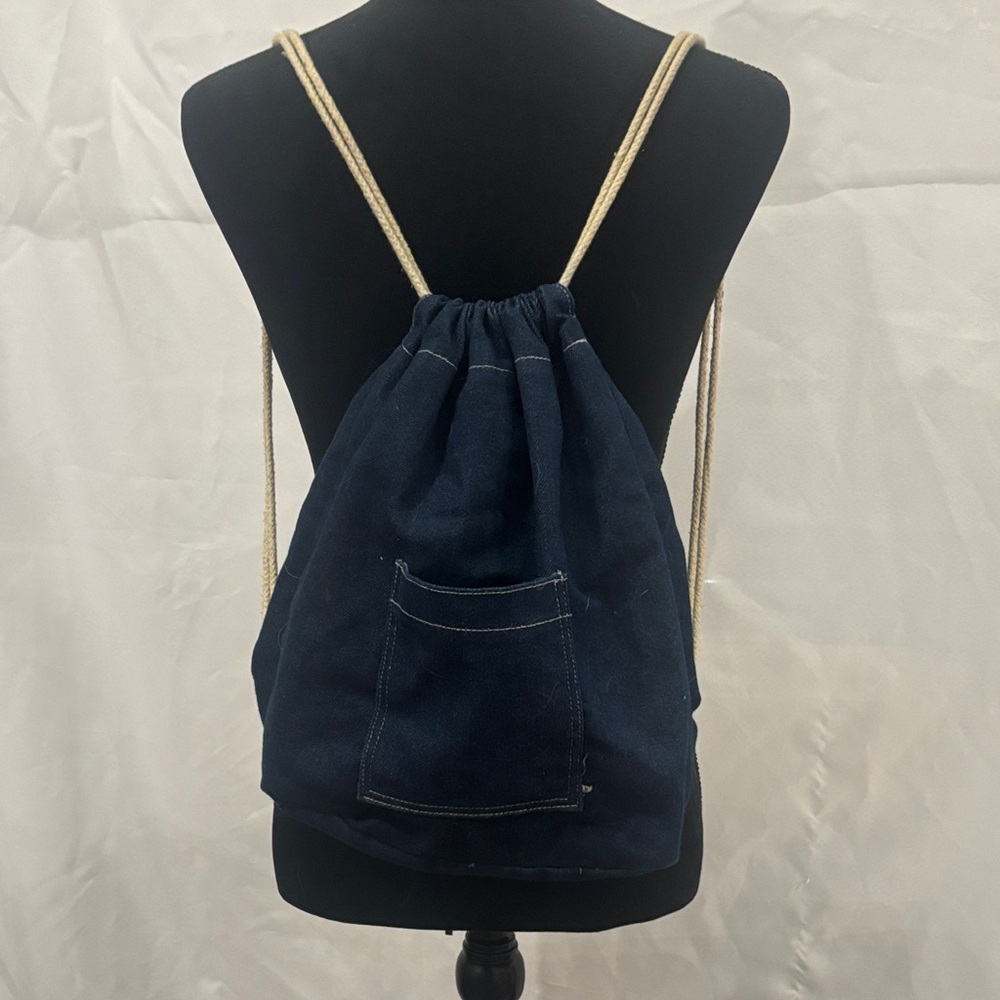 Vintage GAP Dark Blue Drawstring Backpack
